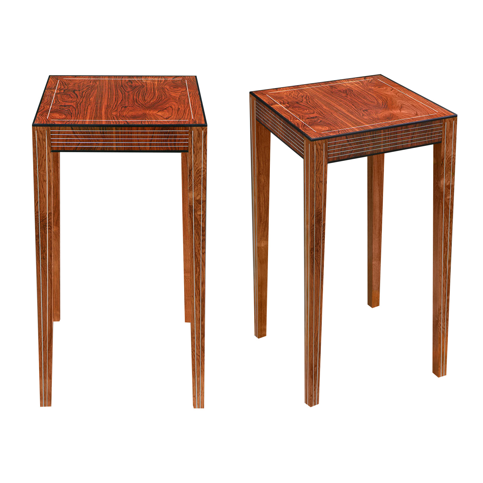 Pair of Brecon rosewood veneered tables. Made to order by Perceval Designs