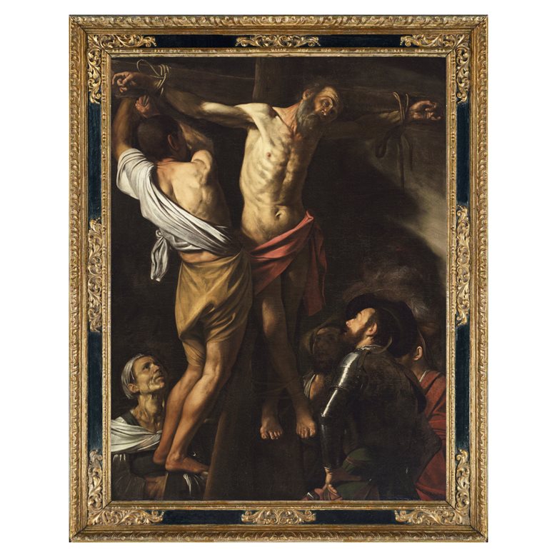 Reproduction Baroque cassetta frame for Caravaggio's The Crucifixion of Saint Andrew, 1606-1607