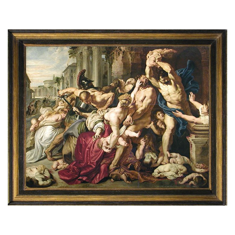 Flemish polished oak and parcel gilt reproduction frame for a painting by Peter Paul Rubens