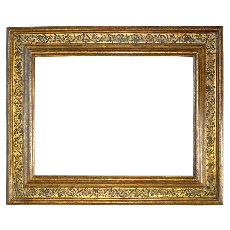 Seventeenth century Italian reproduction frame with hand-painted frieze